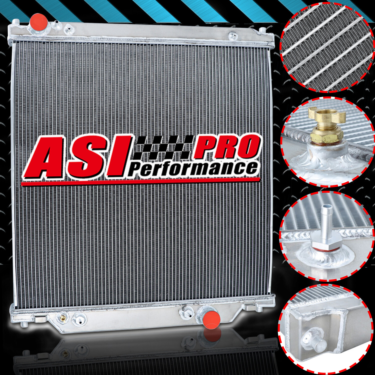 ASI Aluminum Radiator For 03-07 6.0L Ford F250 F350 F450 F550 Powerstroke V8 AT