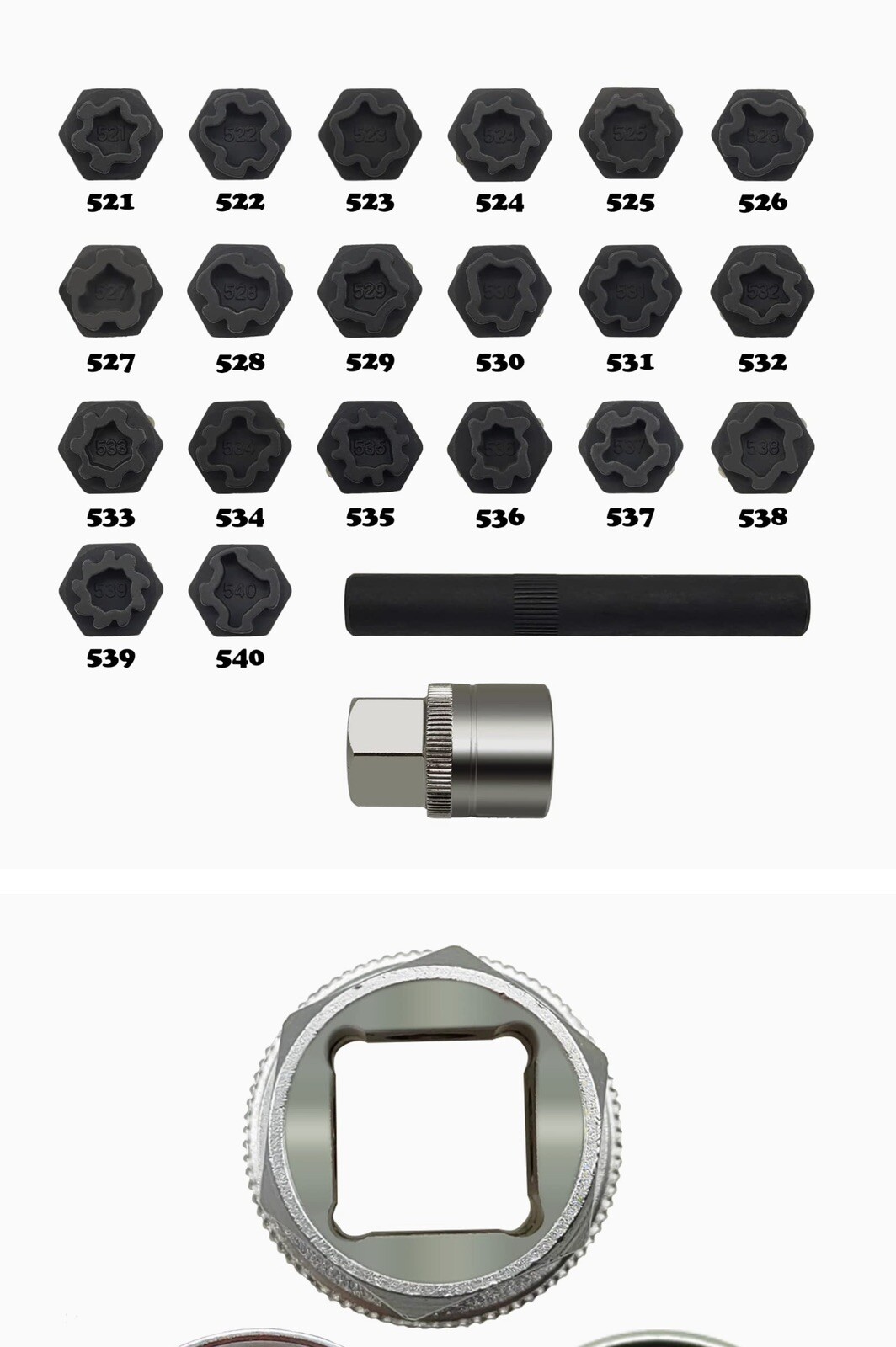 22PCS Wheel Lock Nut Socket Keys 4 VW VAG Volkswagen Anti-Theft Lug Nut Removal