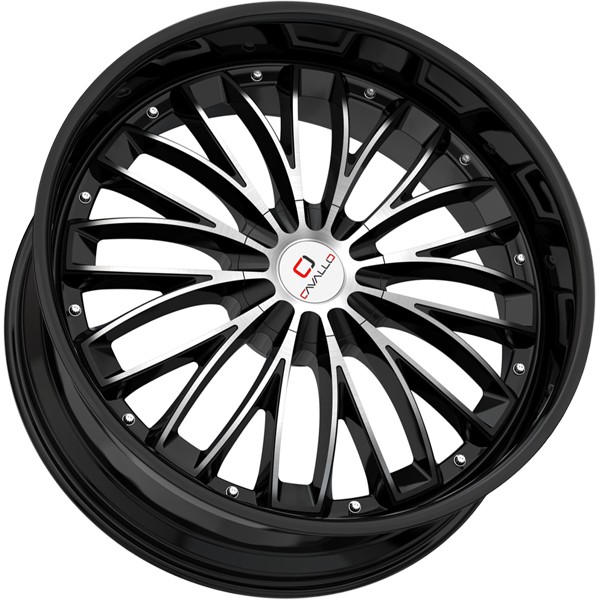 (4) Cavallo CLV-42 18×8 5×112/5×4.5″ +35mm Black/Machined Wheels Rims 18″ Inch