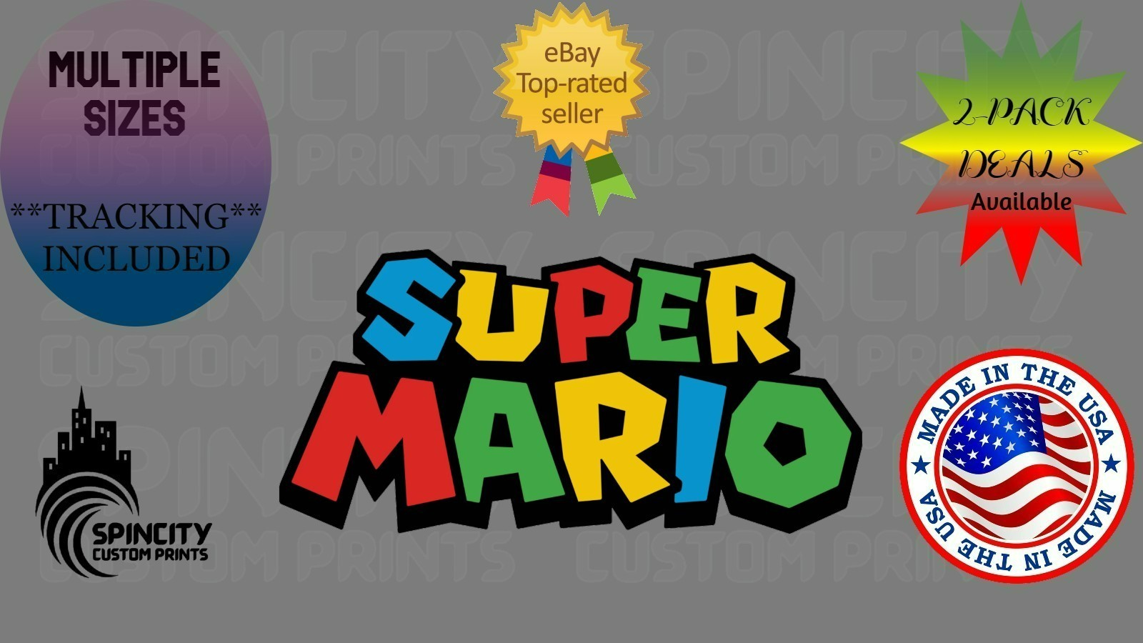 SUPER MARIO Cartoon Vinyl Decal 3M Laptop Phone Bumper Sticker Multiple Sizes