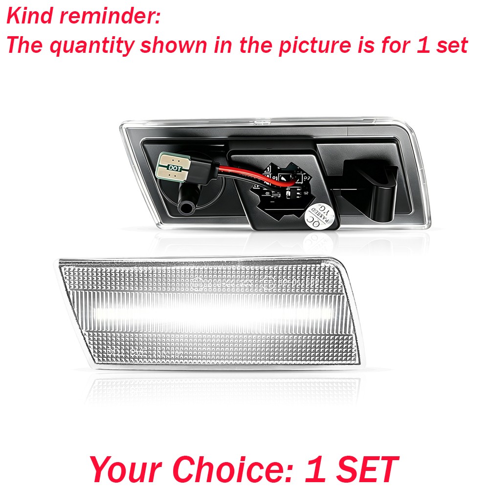 2-6X Clear White LED Side Marker Lights For 2005-09 2010 Chrysler 300 Front IP67