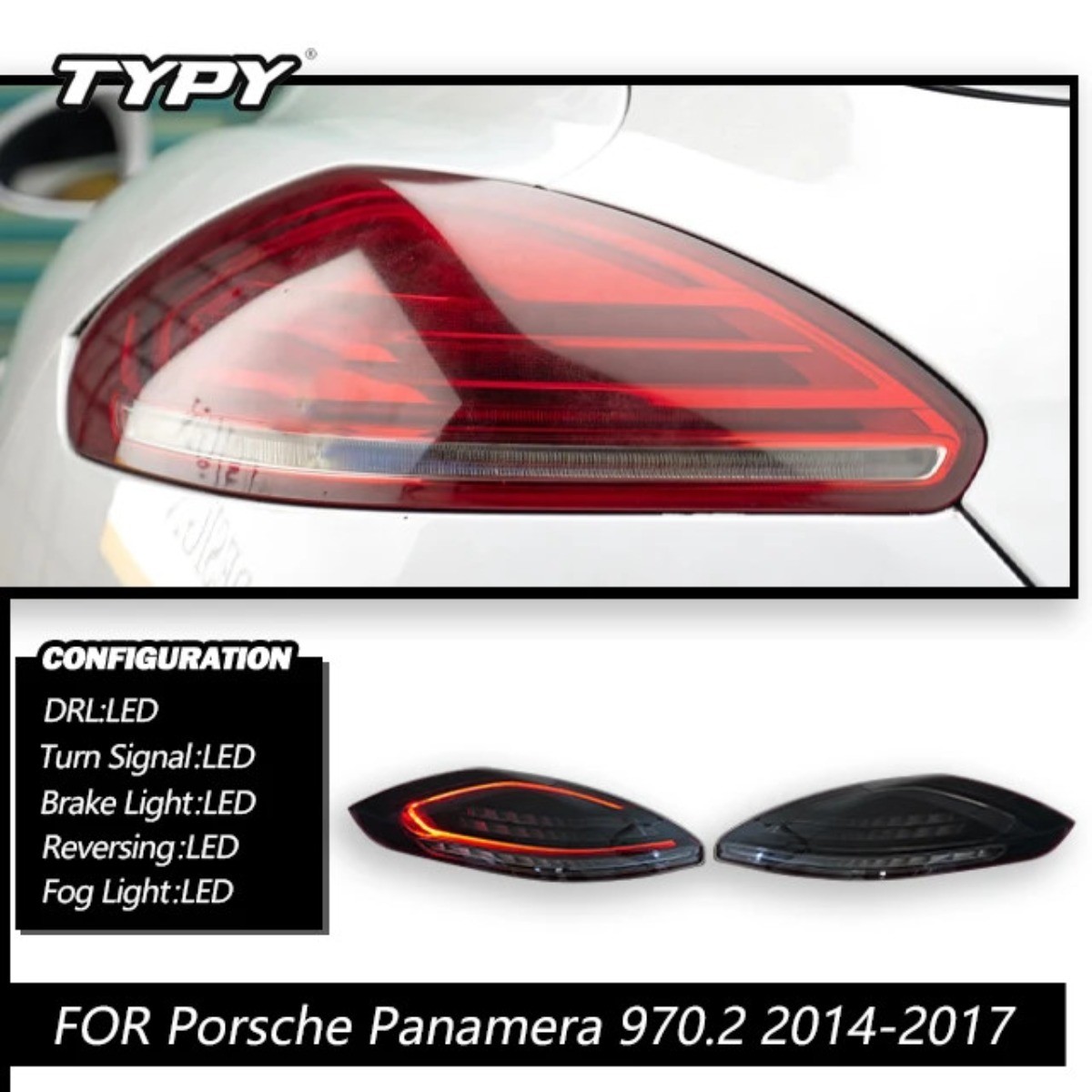 Replacement For Porsche Panamera 970 2014-2016 red LED Tail Light Pair New