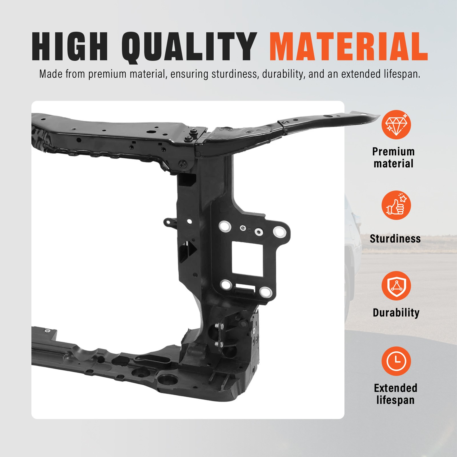 Front Radiator Core Support Assembly For Honda Civic Sedan LX DX EX 2016-2019
