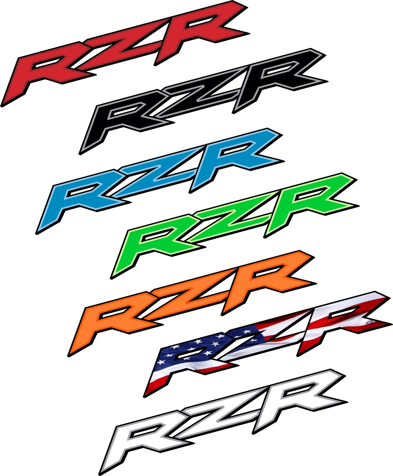 RZR Decal Graphic / Vinyl Adhesive Stickers / Replacement Graphic / Custom Color