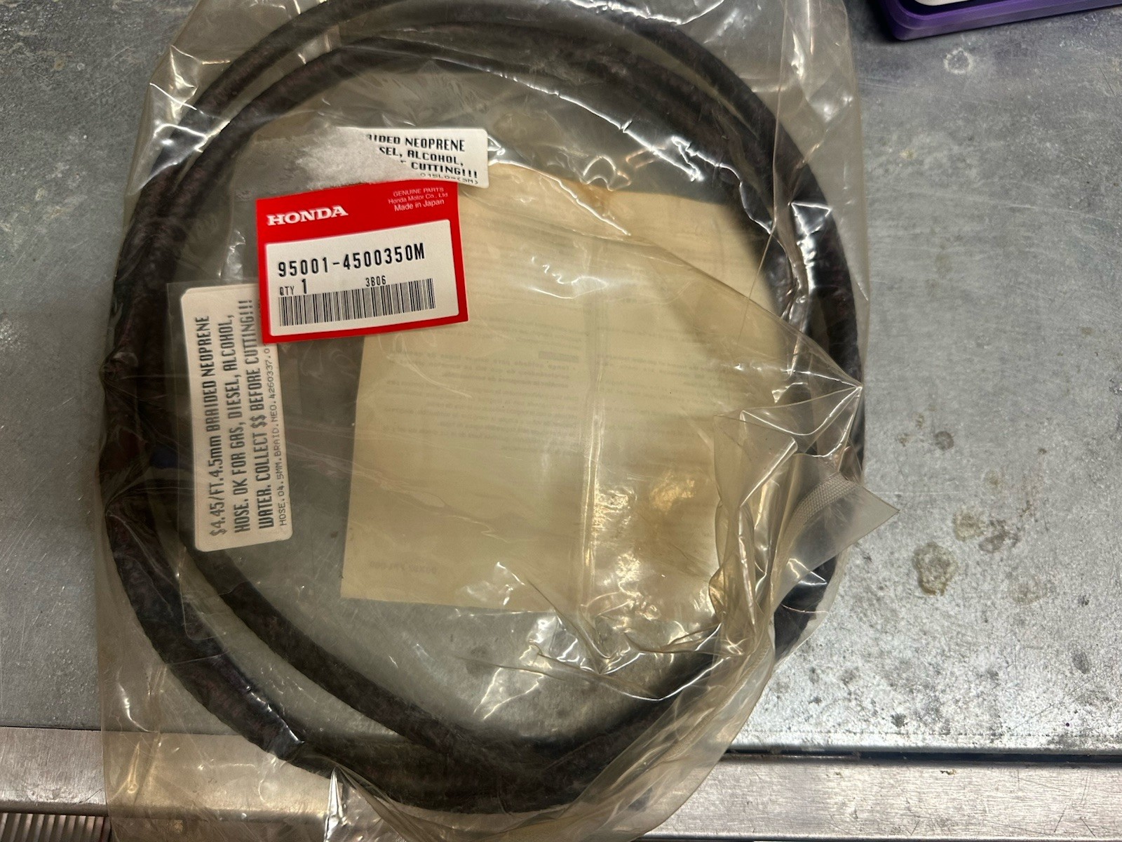 GENUINE Honda 95001-55008-60M OEM Fuel Hose Line 5.5mm x 10.3mm 7 Feet Length