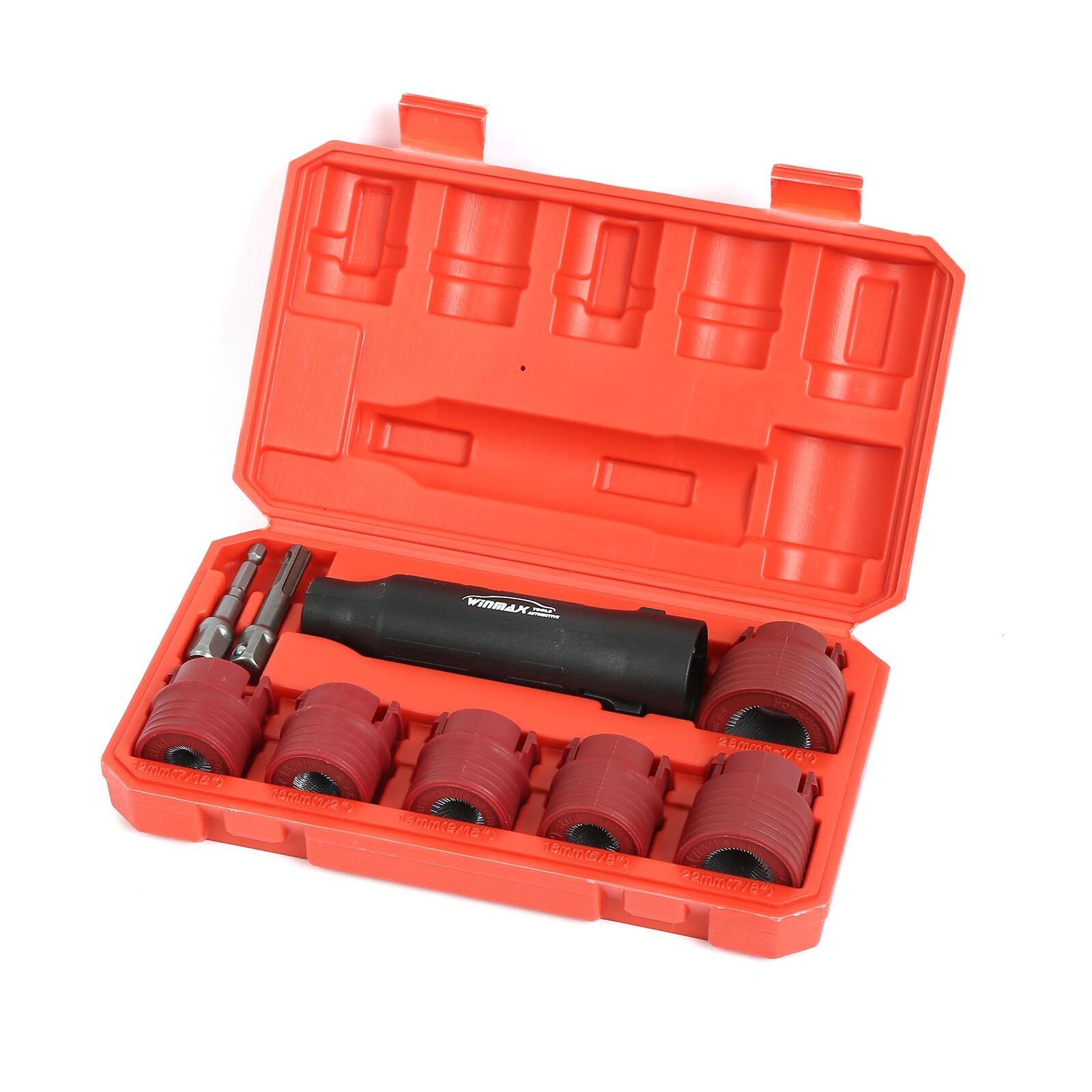 Wheel Stud Cleaner Tool Set to Remove Rust and Debris 1/4″ Hex to 1/2″ Square Dr