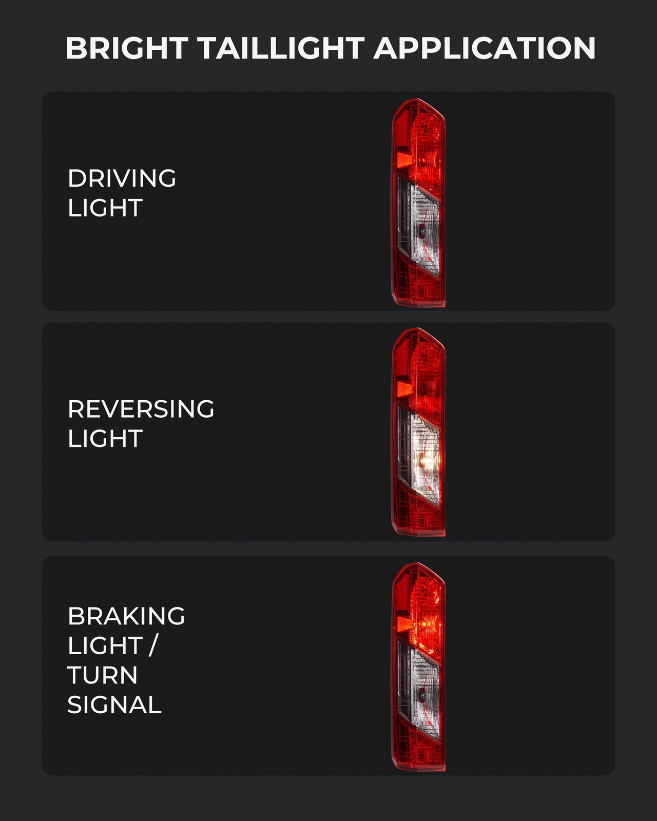 Halogen Tail Light For 2015-2025 Ford Transit-150 w/Single Rear Wheel Left+Right