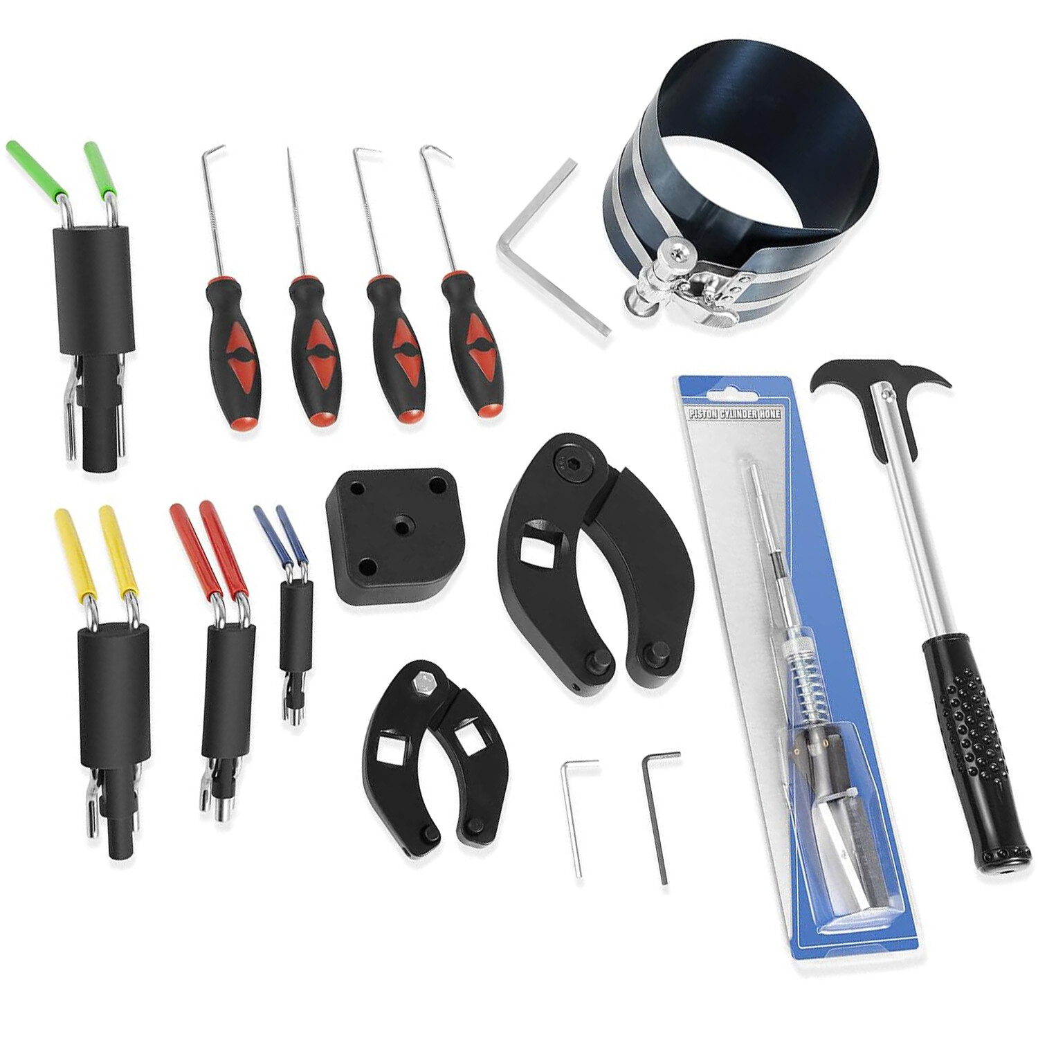 Hydraulic Cylinder Repair Tool kit Fits For Skid steers, Loaders, Backhoes 17pcs