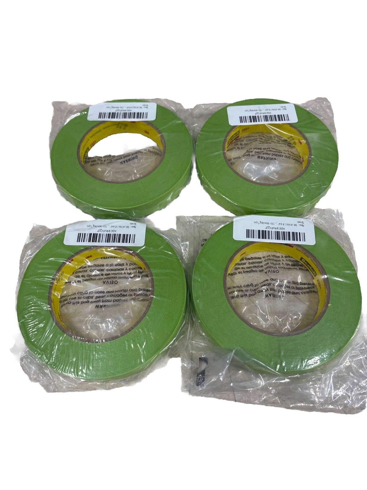 3M 26334 Crl 3/4″ Automotive Performance Paint 233+ Masking Tape, Green 4 Pack