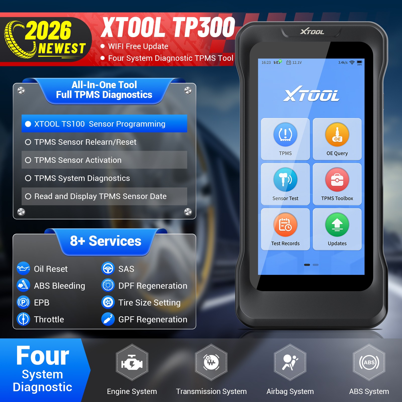 XTOOL TP300 Full TPMS System Diagnostic Programming Relearn Activation Sensor