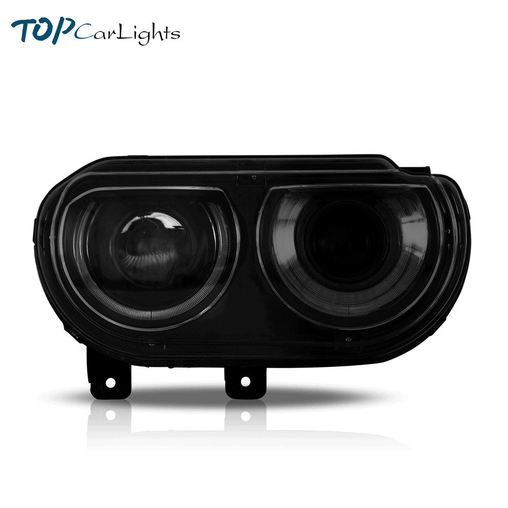 VLAND 1Pair LED Headlights Projector For 2008-2014 Dodge Challenger Front Lamps