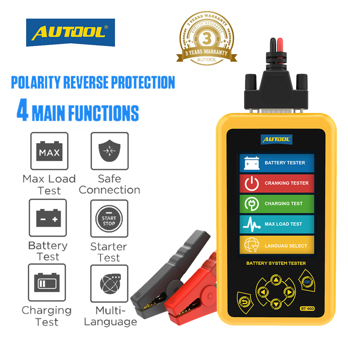 12V Car Battery Tester 24V Truck Charging Test Cranking Analyzer Load Tester