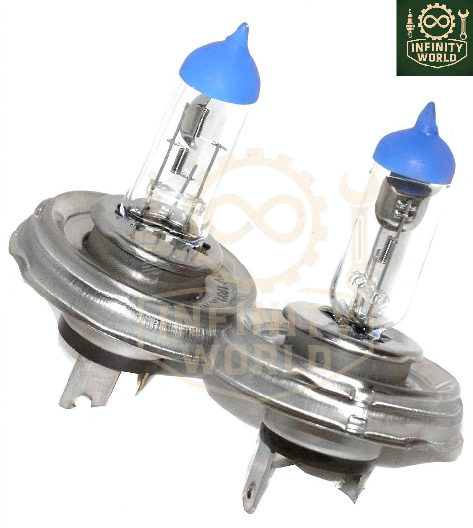 HALOGEN CONVERSION BRIGHT LIGHT BULB H4 12V 100/130W P45T 2 UNIT FOR JCB TRACTOR