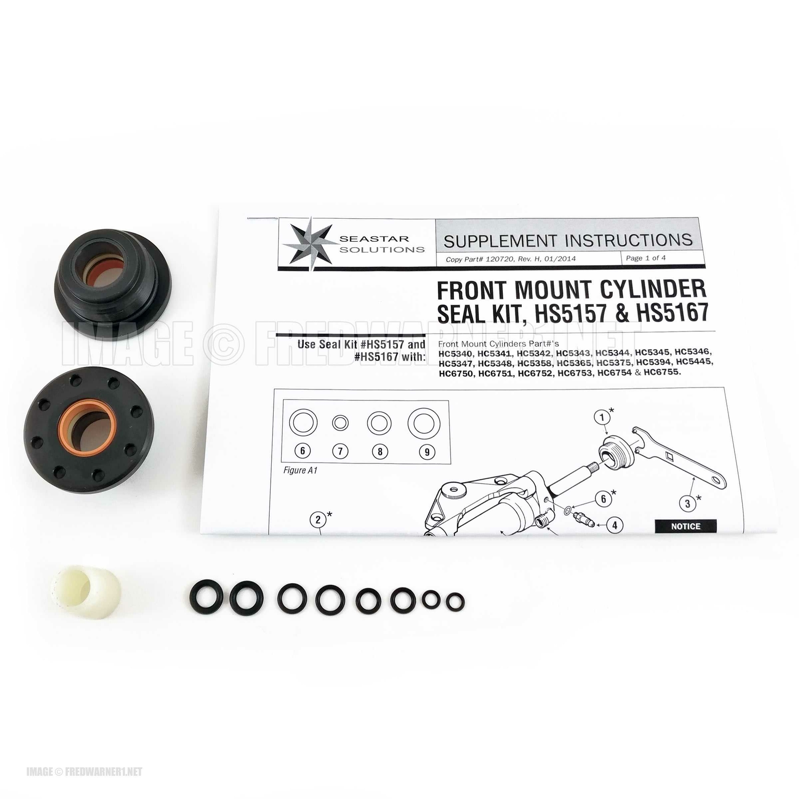 SeaStar HS5167 Seal Kit Front Mount Cylinders HC5345 Teleflex Marine