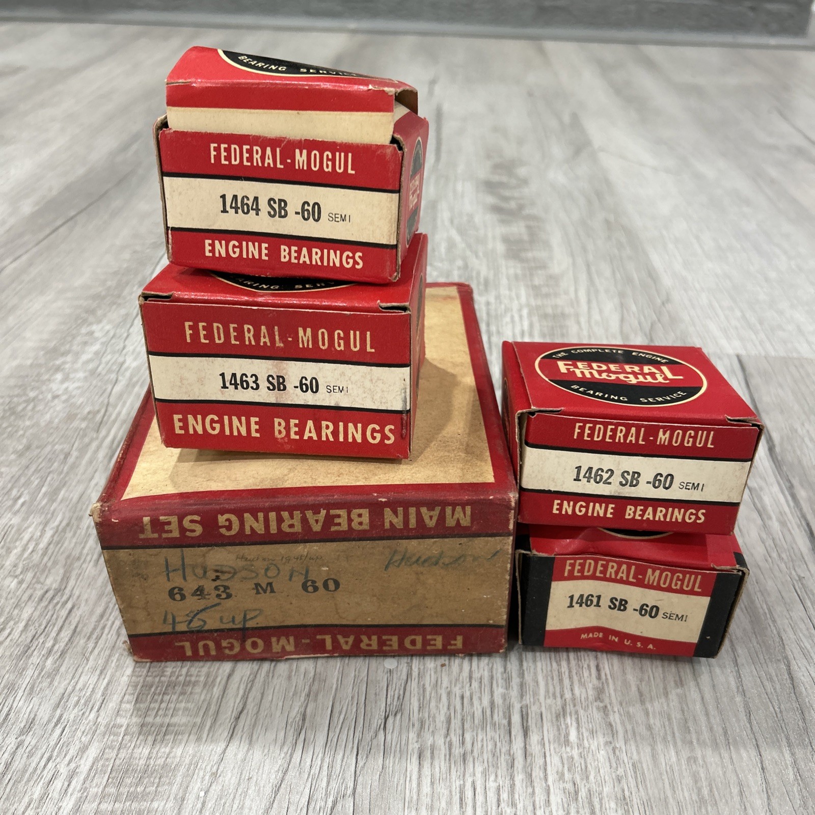 FEDERAL MOGUL HUDSON Main Bearing Set 643 M-75 1948 UP NEW Antique Car Restore