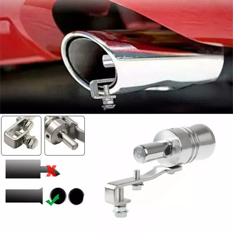 Red Car Motorbike Universal Turbo Sound Whistle, 2x Exhaust Pipe Noise Amplifier