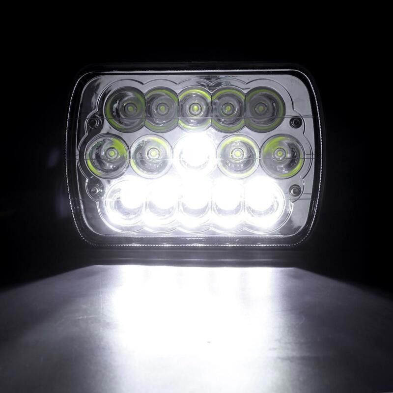 Pair 7×6″ 5×7″ LED Headlights Headlamp fit Dodge Ram Pickup 1990 1991 1992 1993