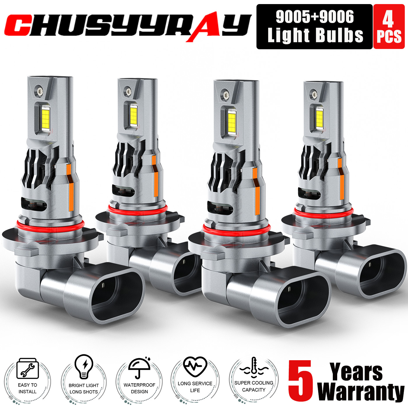 4x 9005 9006 LED Headlight Bulbs High Low Beam Kit For Ford Explorer 2002-2005