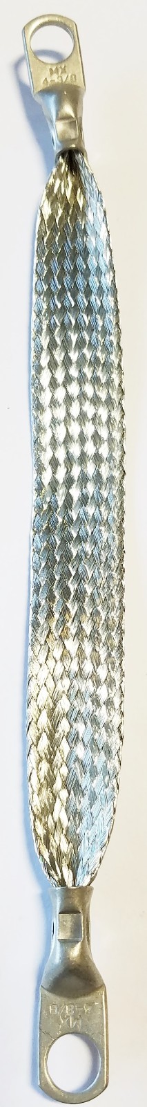 24″ long Universal Automotive Ground Strap 3/4″ Tinned Braid with 3/8″ terminals