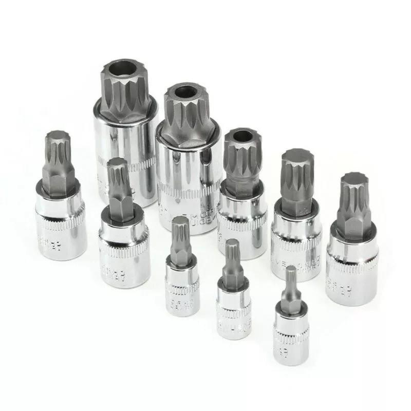 10pc XZN Triple Square 12 Point Spline Bit socket Set 4MM – 18MM