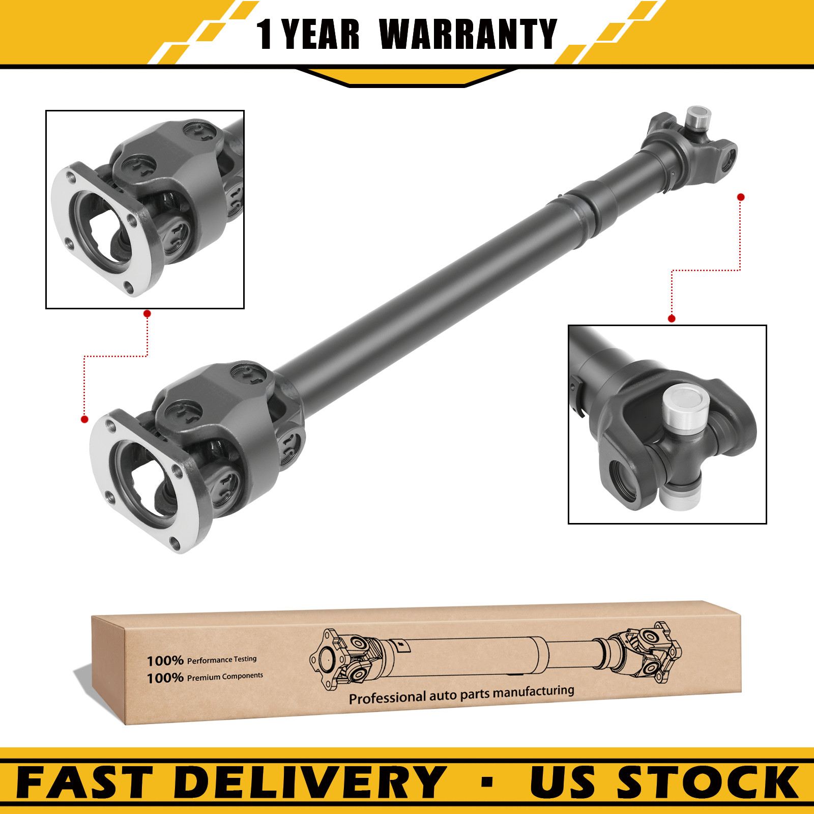 Front Driveshaft Prop Shaft for Chevy K10 K20 V10 GMC K1500 K2500 4WD 26013911