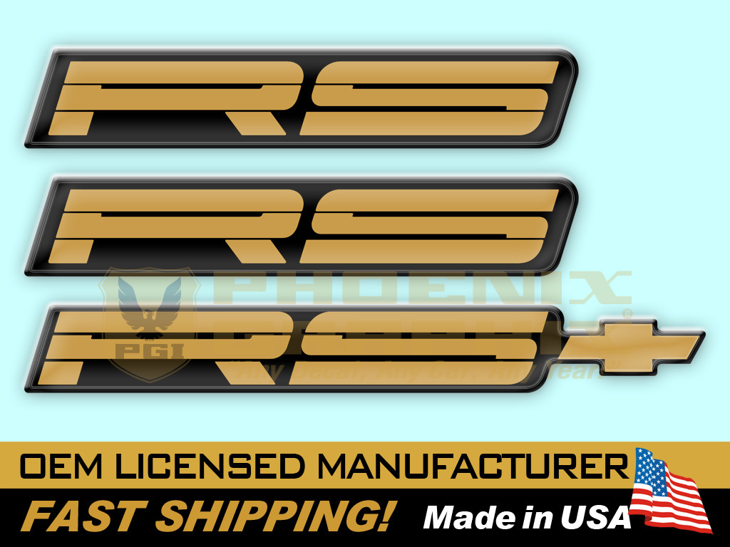 1991 1992 RS Camaro RS Rally Sport Domed Decal Graphic Emblems 3-Pieces Kit