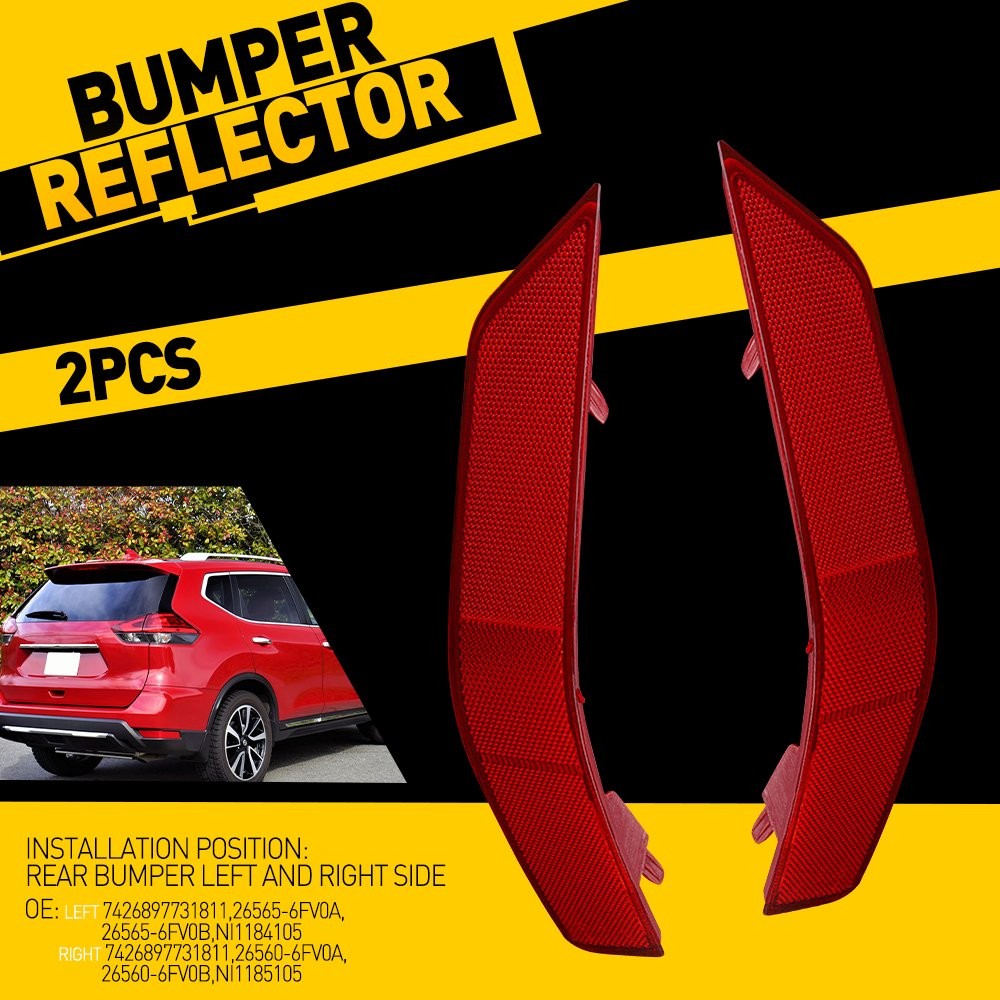 Pair Rear Bumper Marker Reflector Light For Nissan Rogue 2017-2020