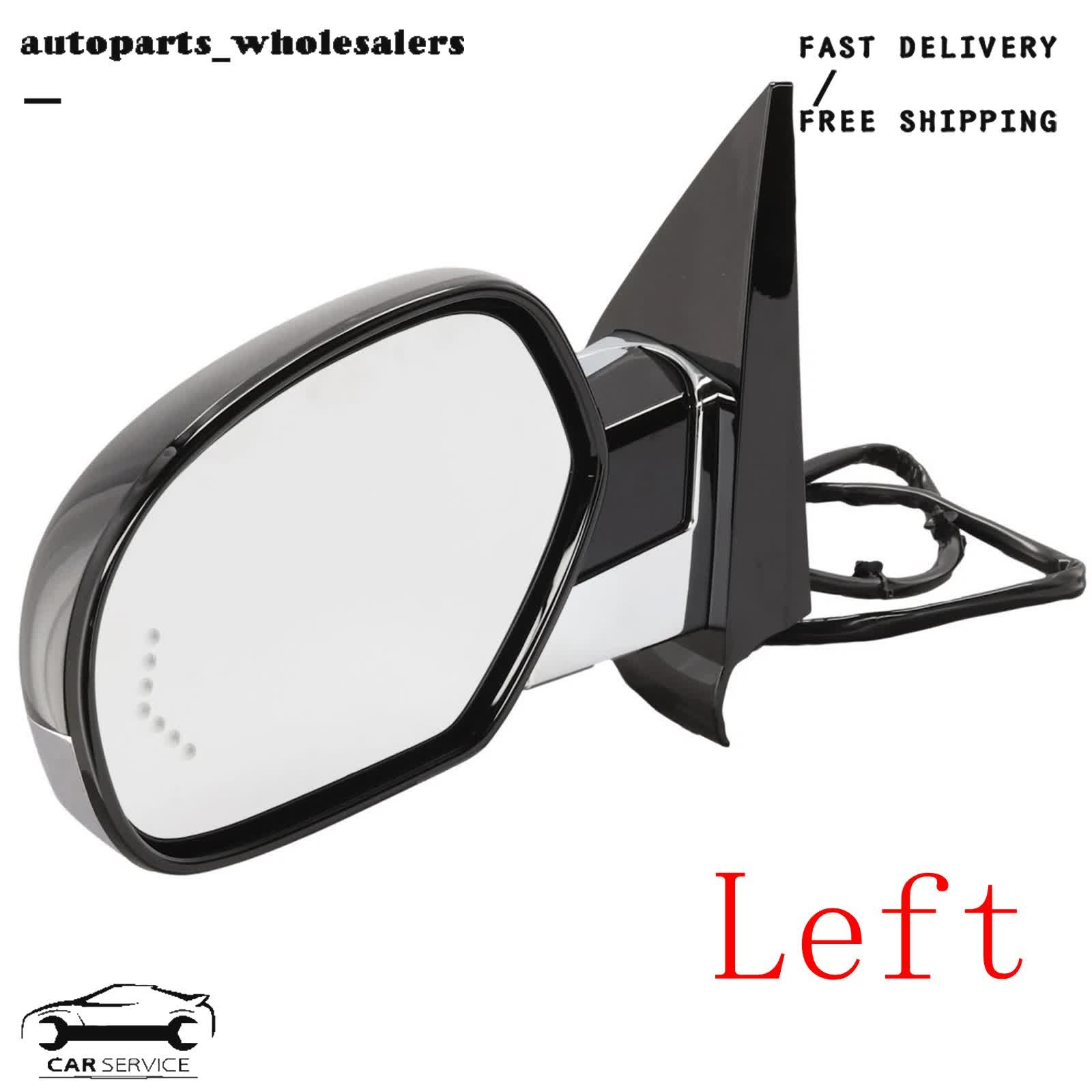 LH Mirror Power Heated Power Folding Turn Signal Fit For 07-14 Cadillac Escalade