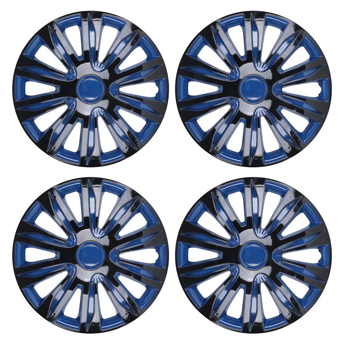 15″ Set of 4 Blue & Black Wheel Covers Hub Caps For R15 Tire & Steel Wheels