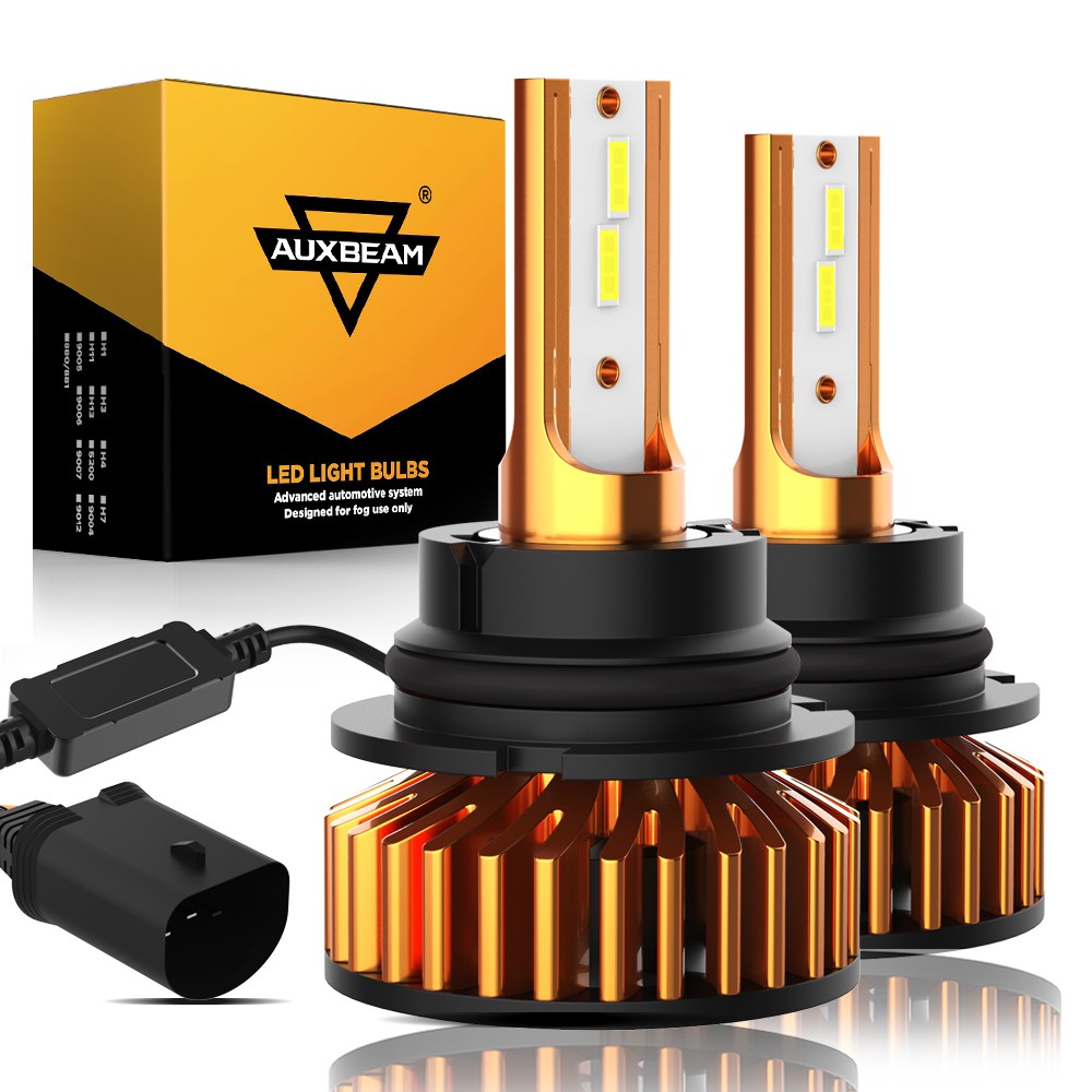 AUXBEAM HB1 9004 LED Headlight Bulbs Hi/Lo Beam 90W 25000LM 6500K Super Bright