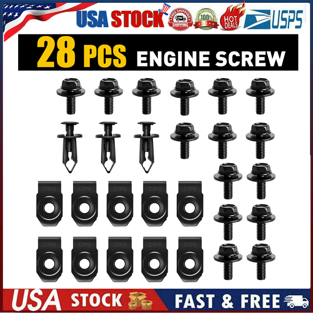 Engine Splash Shield Guard Bumper Hardware Kit Body Bolt Screw Clip Rivet U-nut