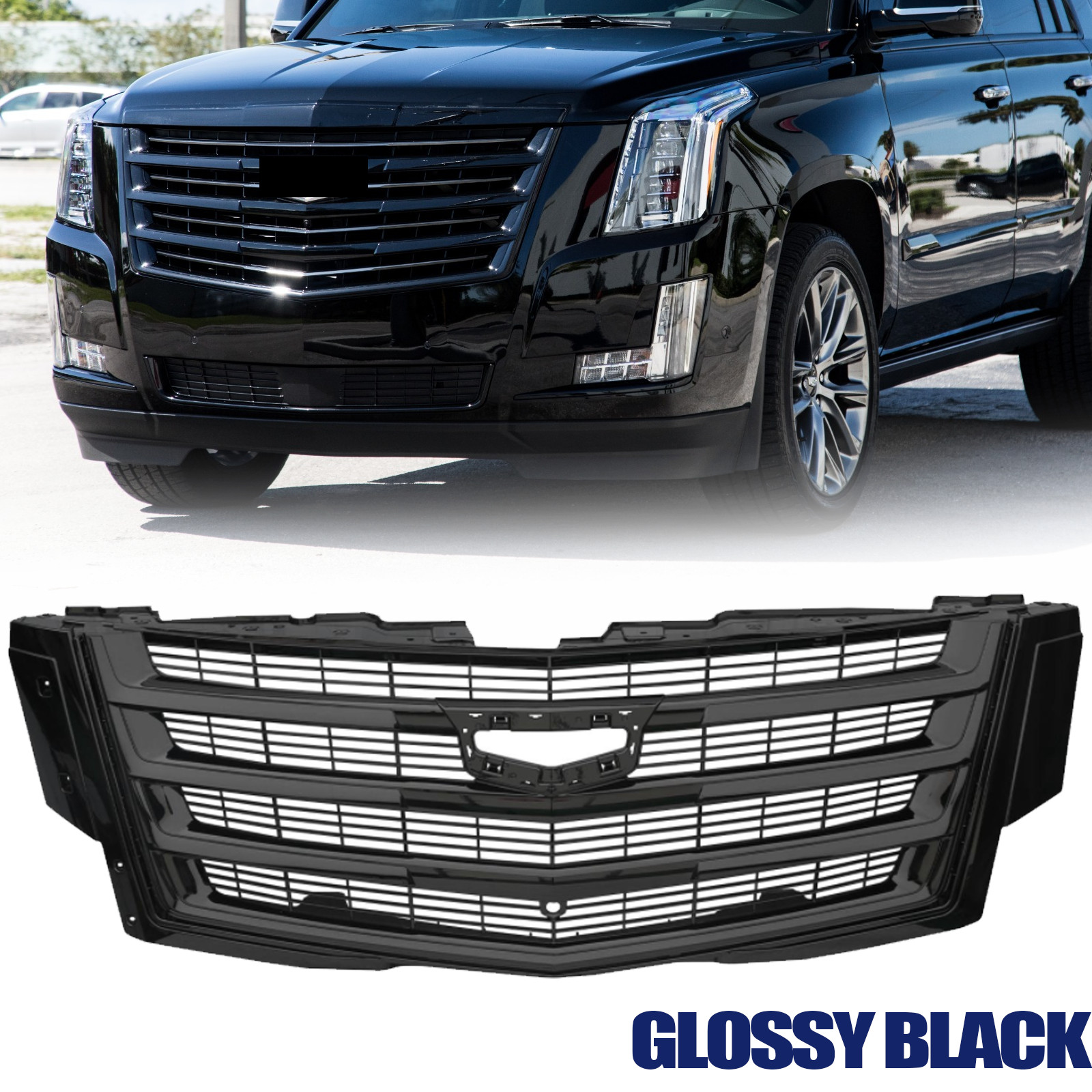 15 For 2015-2020 Cadillac Escalade Gloss Black Front Upper Grill Grille 84661791