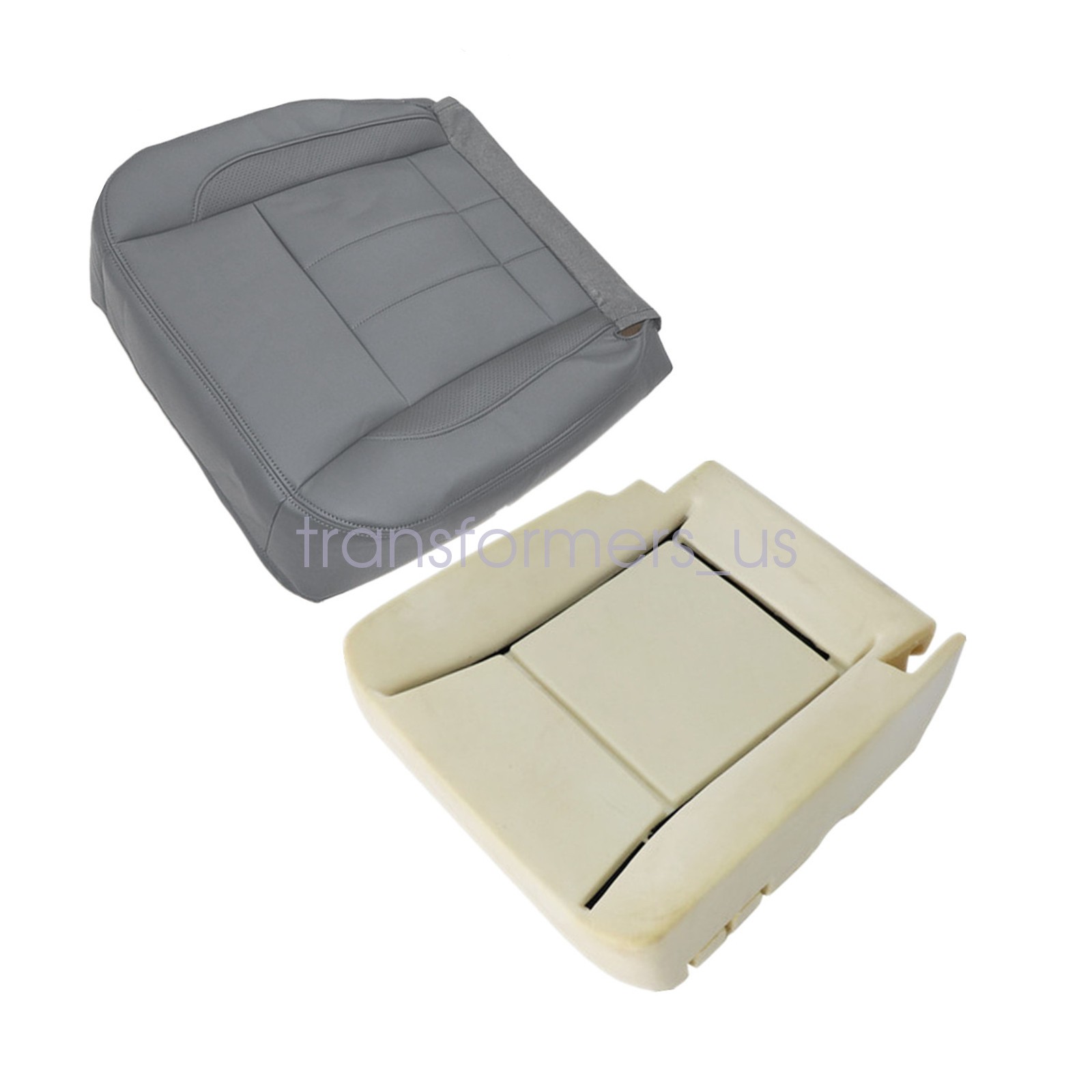 Fits 2006-2009 Dodge Ram 1500 2500 Driver Bottom Seat Cover Gray + Foam Cushion