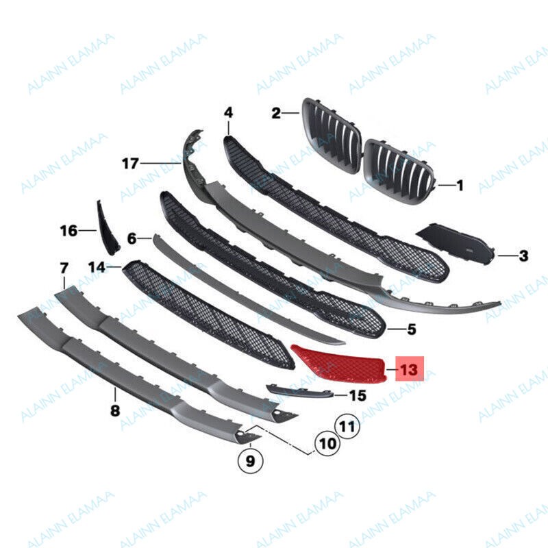 Front Bumper Side Grille Closed Cover g Fit For BMW X1 E84 2013-2015 W/O M Sport