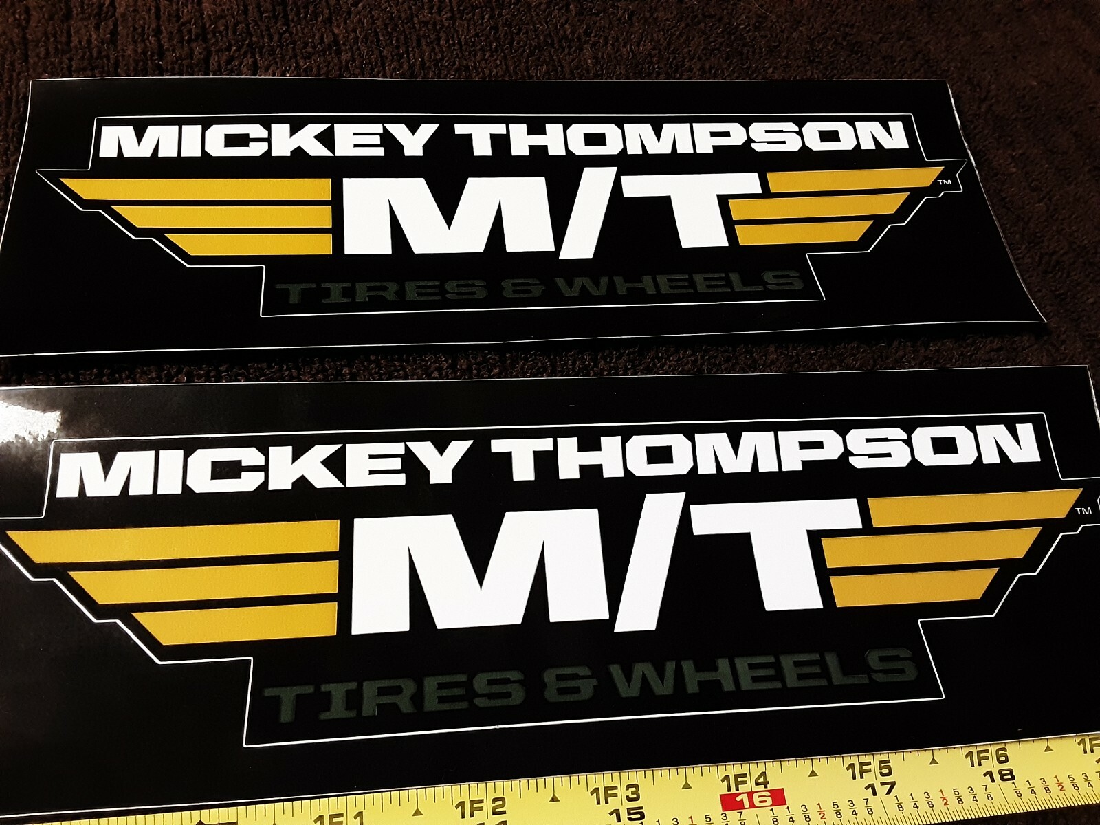 Lot of 2 Mickey Thompson Racing Tires Wheels Decals Stickers M/T Outlaw