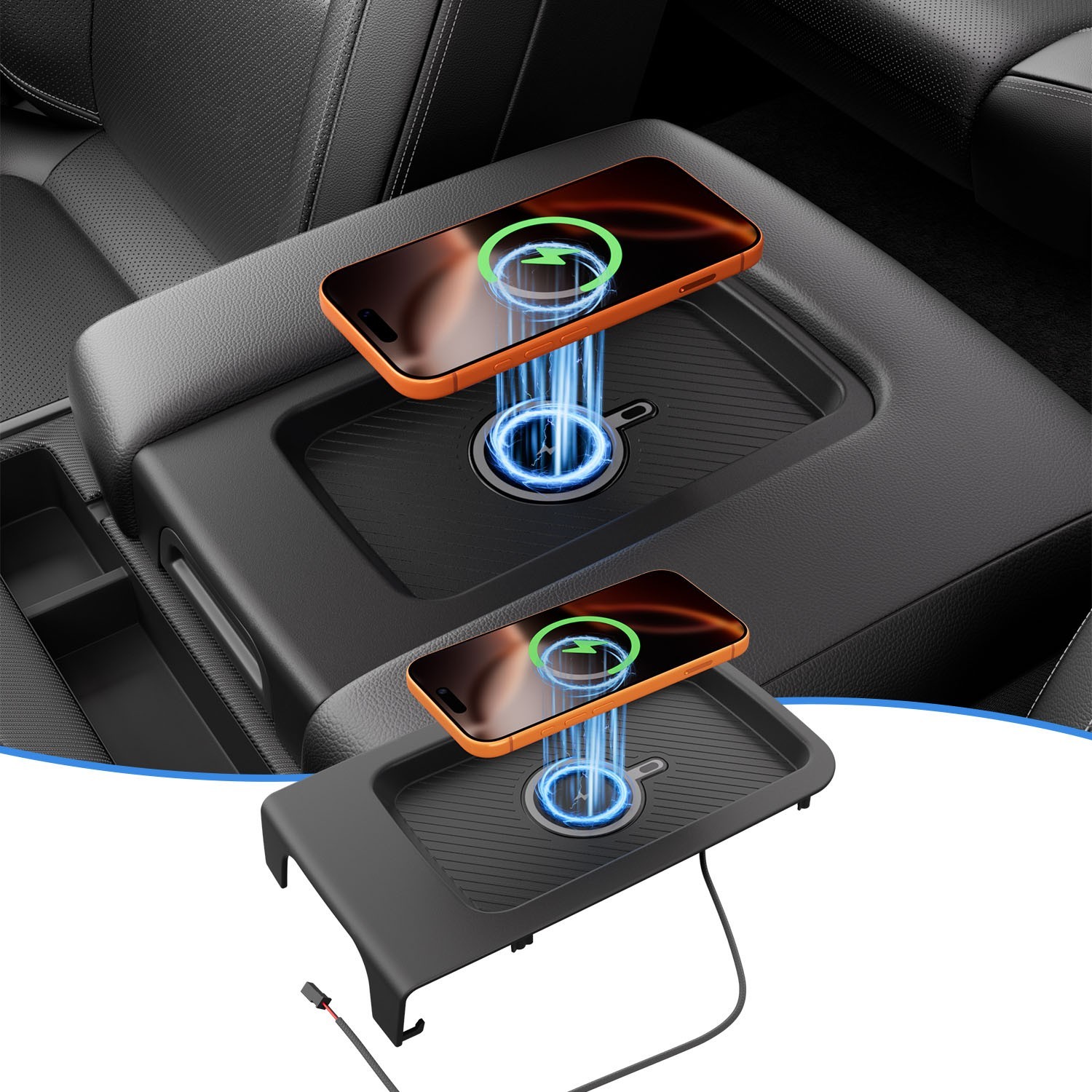 For 2015-2018 Chevrolet Silverado GMC Sierra Wireless Charger 15W Fast Charging