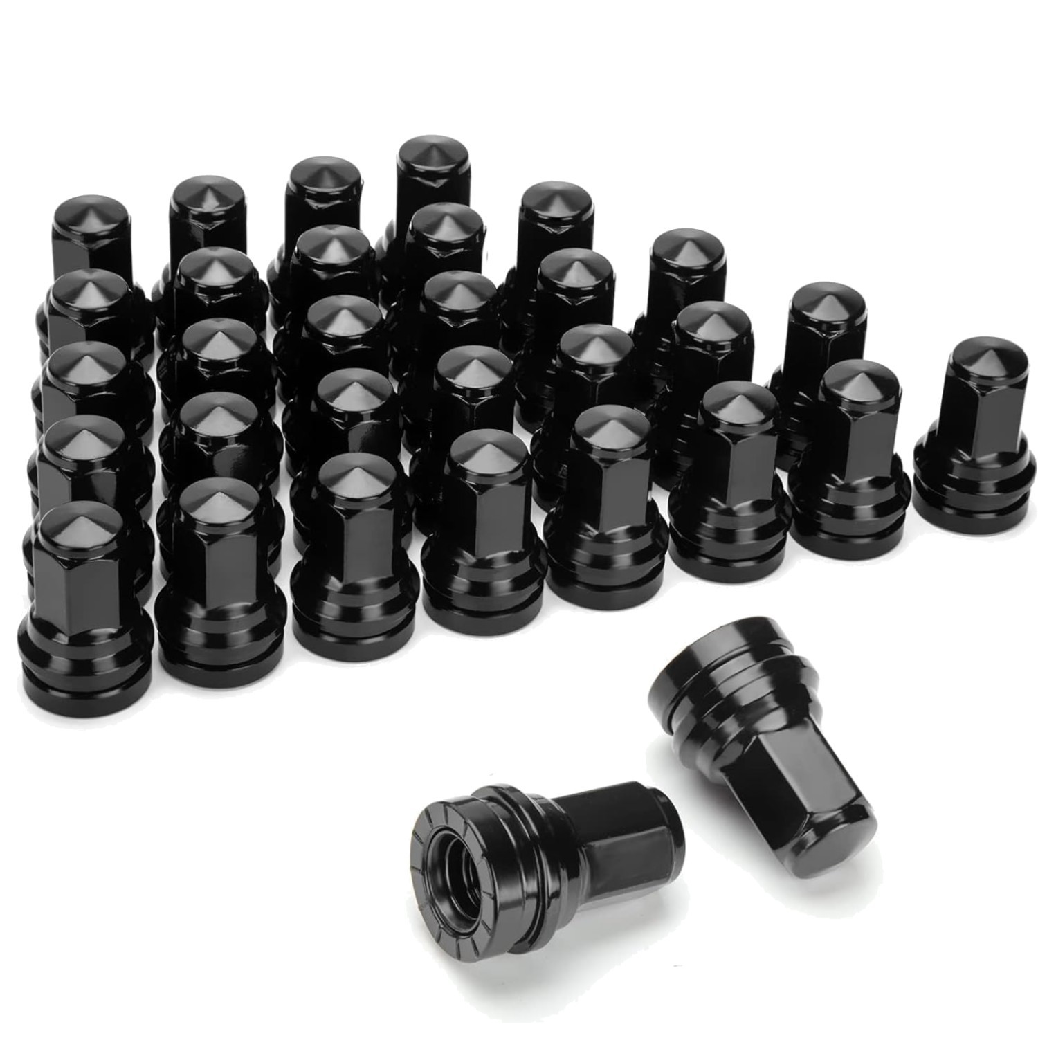 14mmx1.5 OEM Lug Nuts Fit F-250 F-350 2017-2024, 32pcs Flat/Mag Seat Factory …