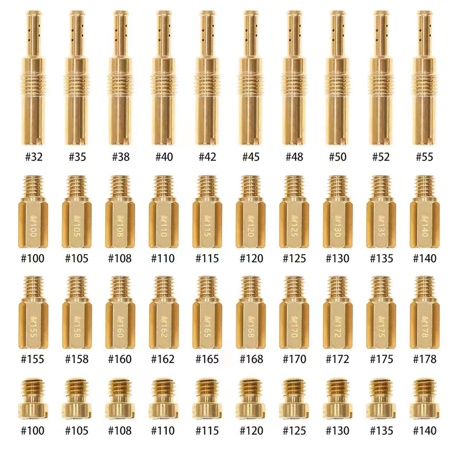 Carburetor 30Pc Main Jets+ 10Pc Slow Jets/Pilot Jet Kit FOR PWK Keihin OKO Carbs