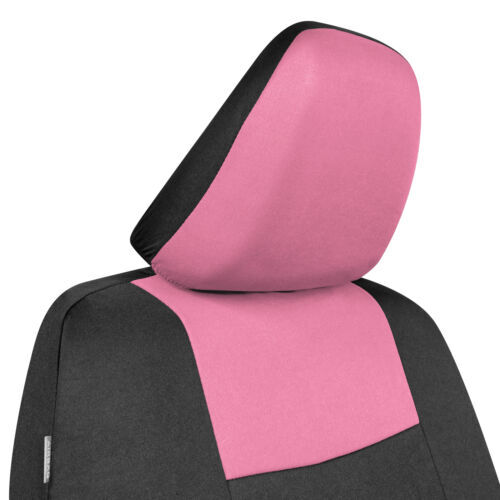 BDK PolyPro Pink Car Seat Covers and All Weather Rubber Floor Mats for Sedan SUV