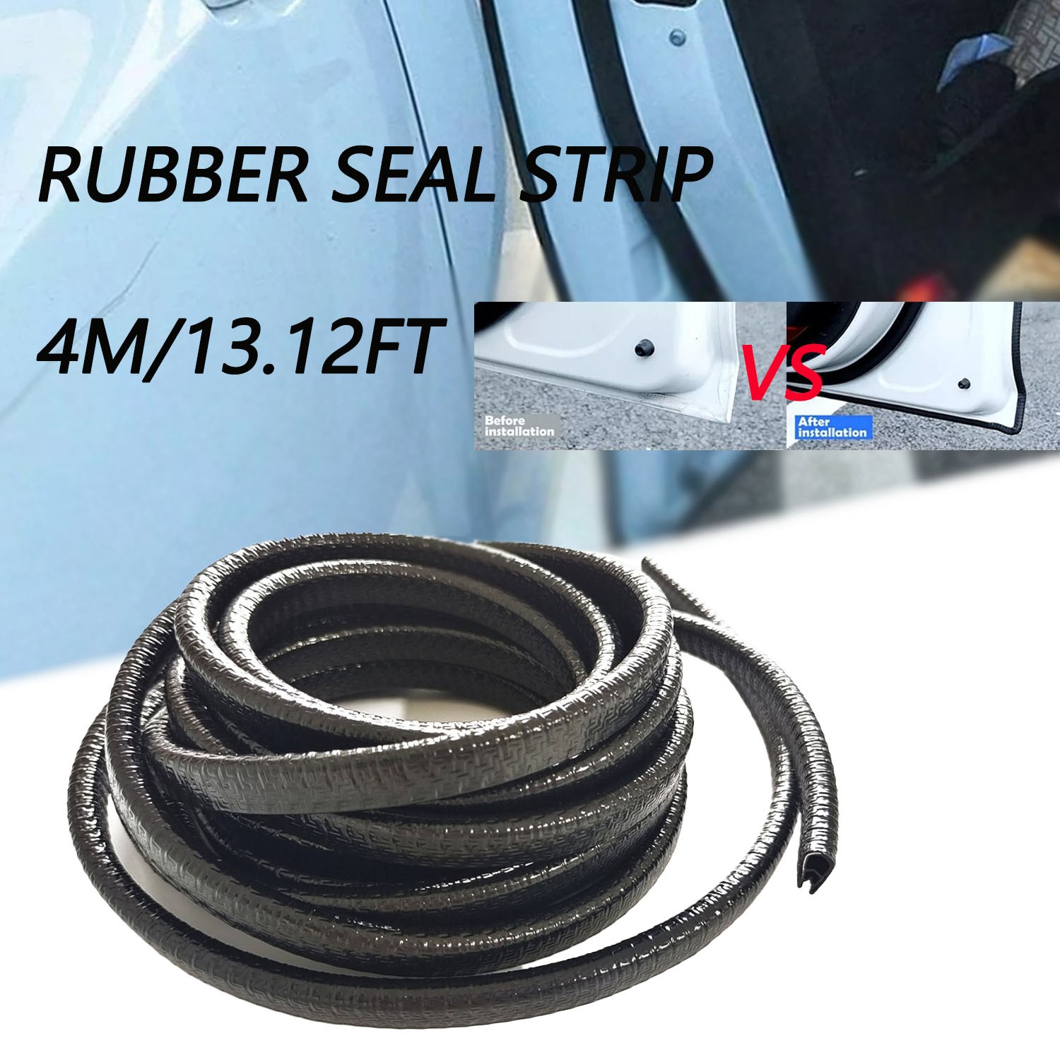 1X Car Door Edge Trim Guards 13.12Ft /4m Black Rubber Seal Protector U Shape USA