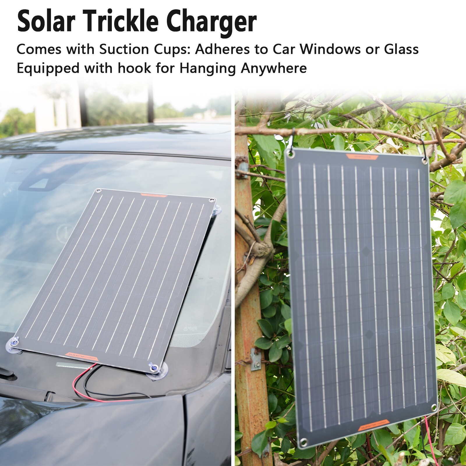 MHPOWOS 30W Solar Battery Charger 12V Solar Trickle Battery Charger Waterproof