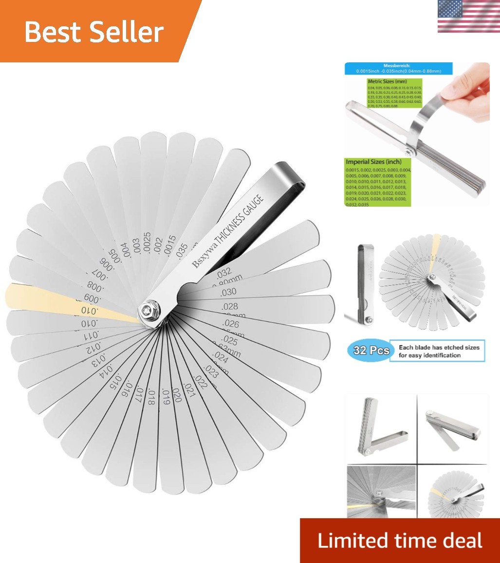 Folding Feeler Gauge Set | Metric/Imperial Tools for Automotive & 3D Printing