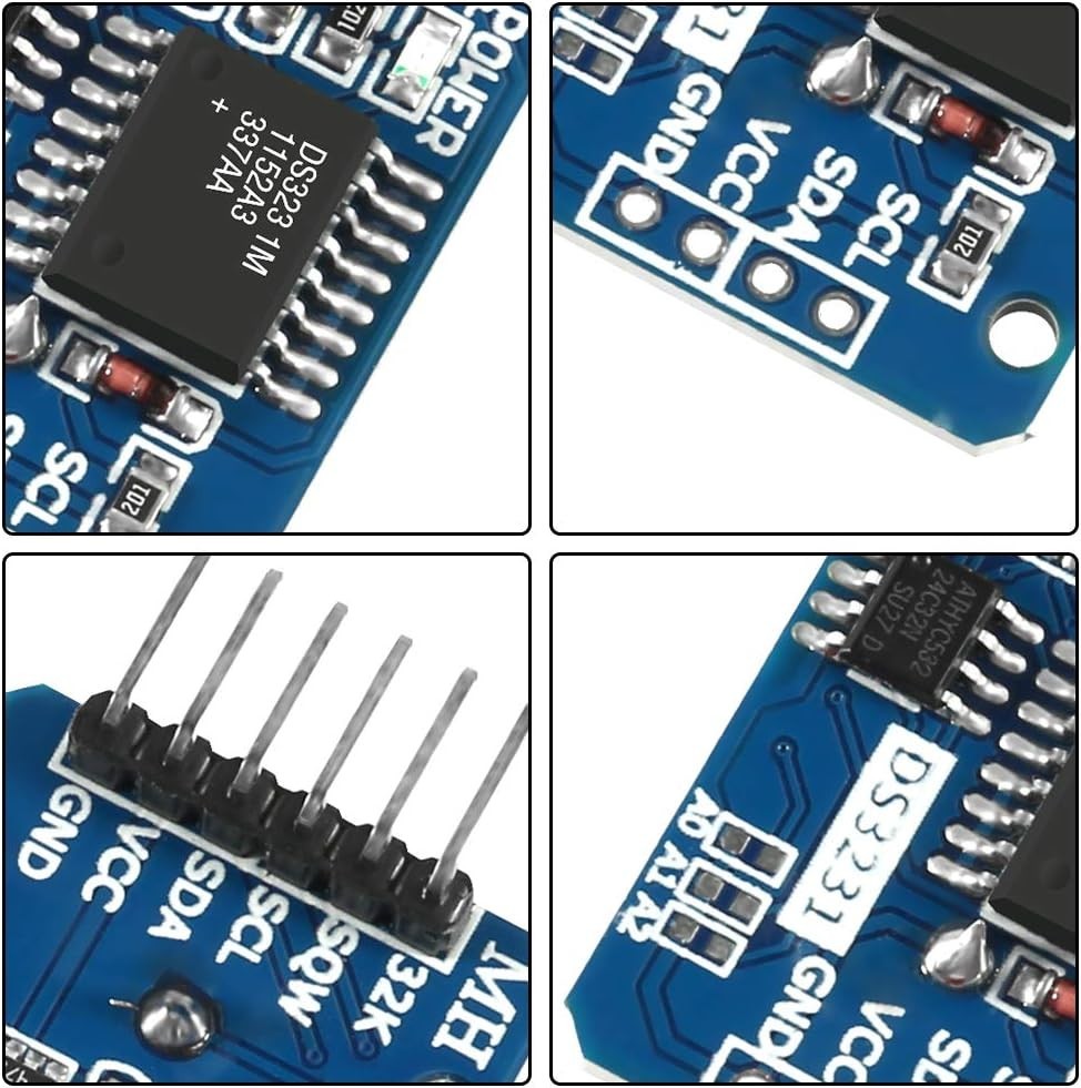 Dual DS3231 AT24C32 I2C RTC Clock Modules with 20 Male to Female Jumper Wires