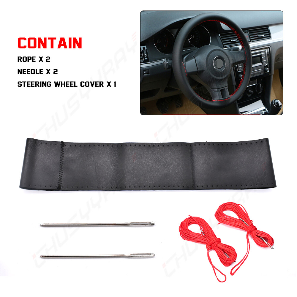 Upgrade 15″ Steering Wheel Cover Genuine Leather For 2016-18 Dodge RAM 1500 2500
