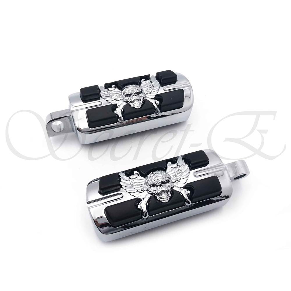 HTTMT- Chrome Zombie FootPegs For Harley with H-D male mount-style footpeg