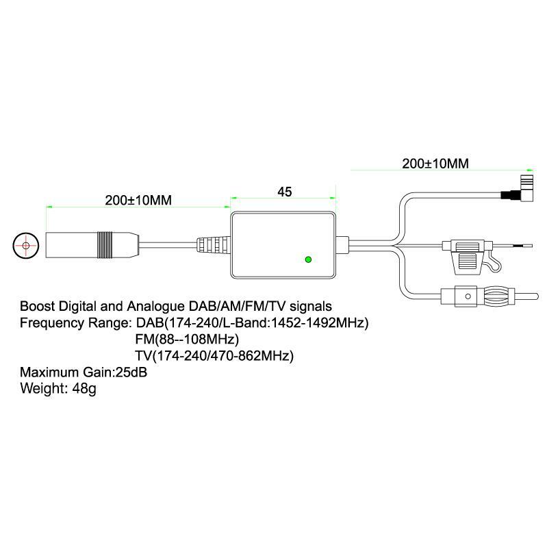 AMPIRE DAB1 DAB+ Antenna Splitter for Existing Antennas Active DAB+ Splitter