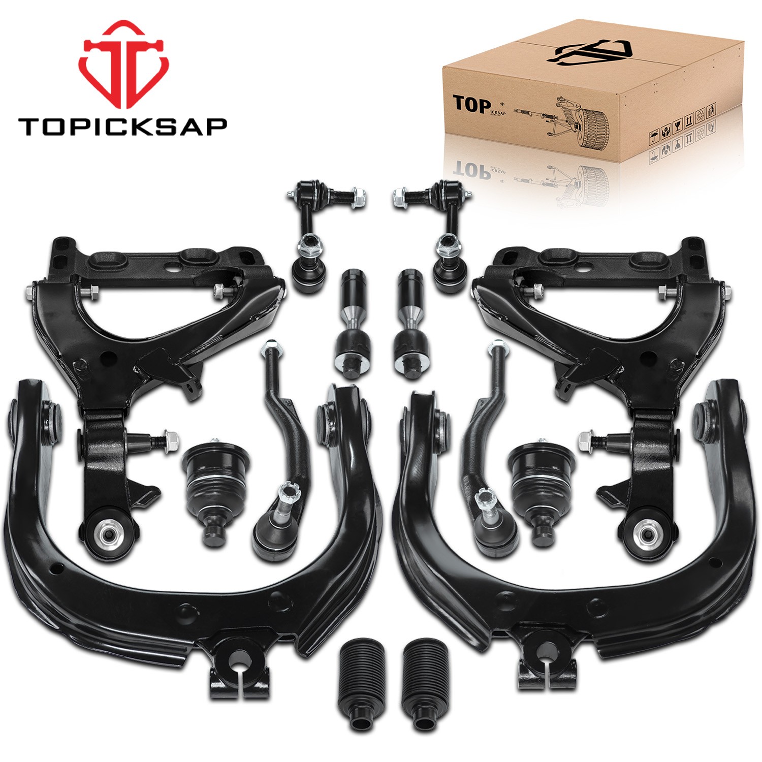 14x Front Control Arms w/Ball Joint Tie Rod Bar for 04-07 Buick Rainier Envoy