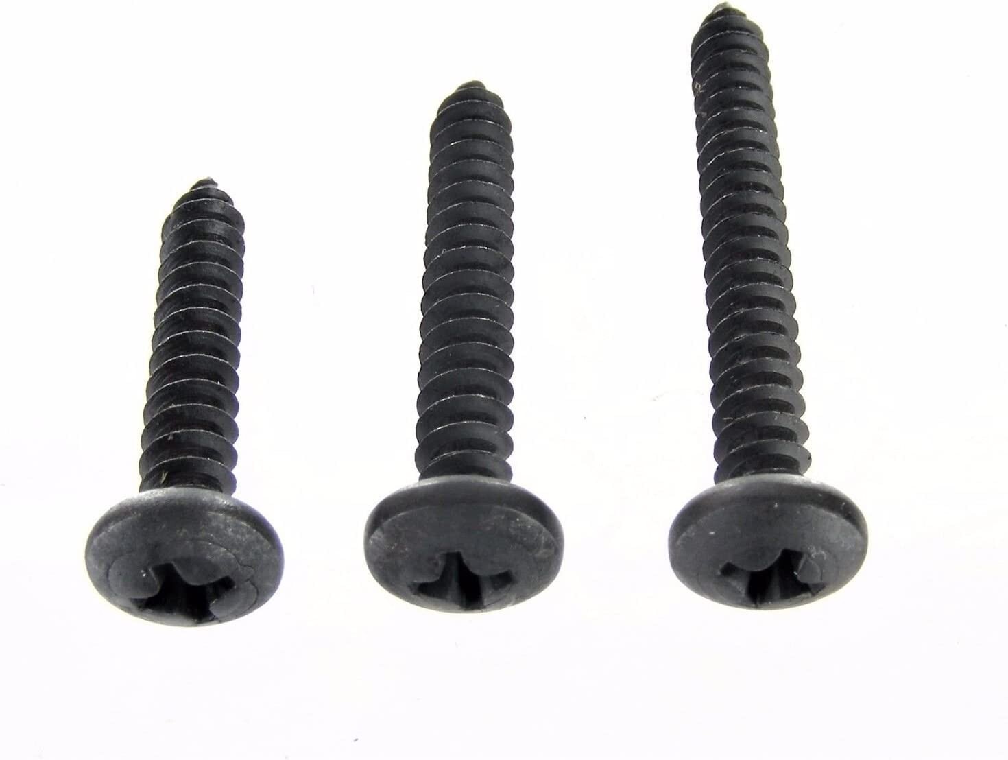 #10 Phillips Pan Head Black Screws- 1″ to 1-1/2″ Long- Qty 75-#2100 (1999-2001)