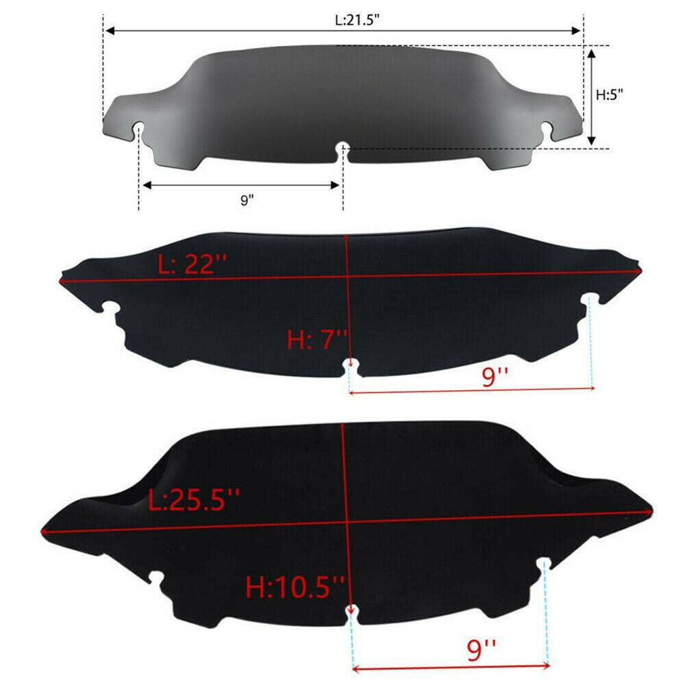 5″ 7″ 10.5″ Windscreen Windshield For Harley Tri Street Electra Glide 14-2024