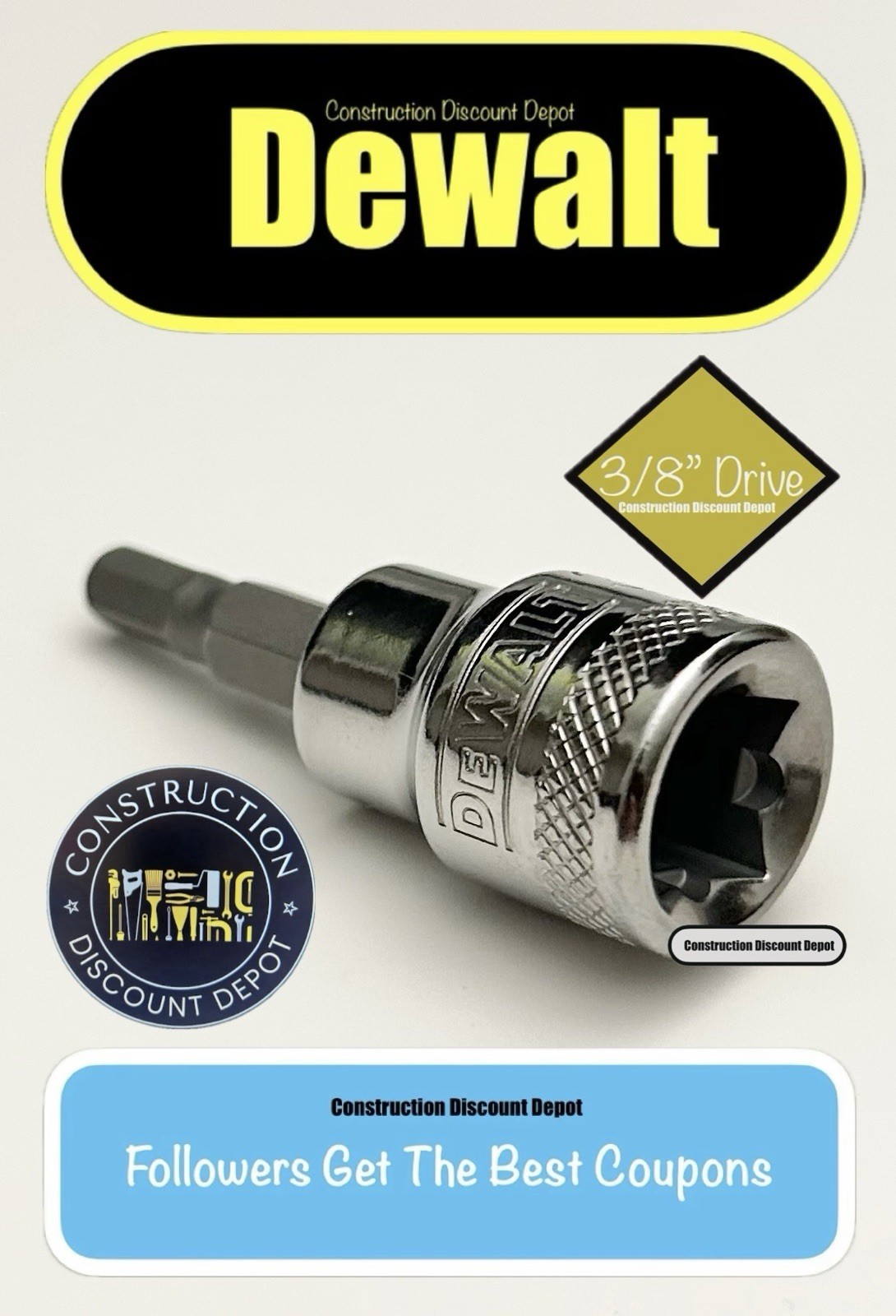 Dewalt Allen Hex 3/16″ In Bit 3/8″ In Drive Socket HW.3/16 86-389D